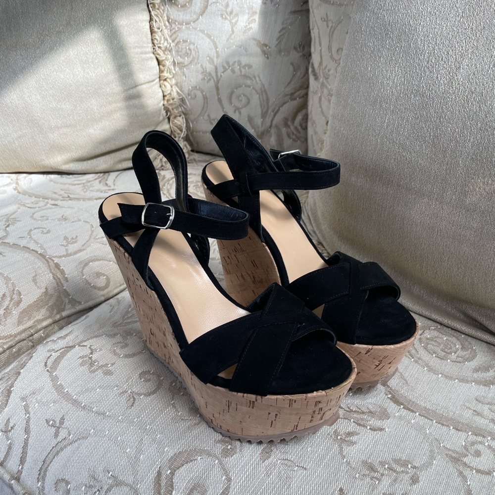 High Heel Cork Wedge Platform Sandals